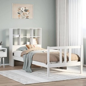 3322310 vidaXL Легло с етажерка за книги, без матрак, 90x200 см, бор масив