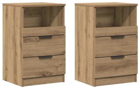 856847 vidaXL Нощни шкафчета, 2 бр, дъб артизан, 40x36x65 см, инженерно дърво