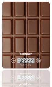 Кухненска везна Beper P102BIL002, До 5 кг, g/lb, LCD дисплей, TAPA, Автоматично изключване, Кафяв