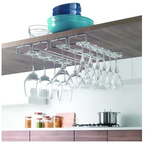 Стенни стоманени поставки за чаши за вино в комплект от 2 Rail - Metaltex