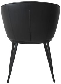 Черен стол за хранене от изкуствена кожа Leath Gain - Unique Furniture