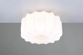 Бяло метално осветително тяло за таван с текстилен абажур ø 40 cm Madleine – Reality