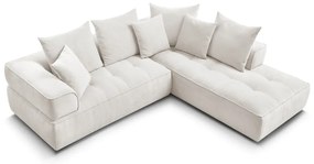 Бежов шенилов ъглов диван (десен ъгъл/L форма) Whesley – Bobochic Paris