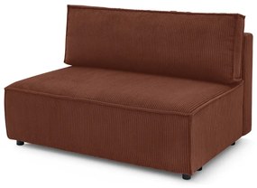 Модул за диван от велур в тухлен цвят, централна част Nihad modular - Bobochic Paris
