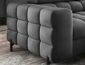 Тъмносив кадифен разтегателен ъглов диван с място за съхранение (десен ъгъл L форма) Ferucce – ELTAP