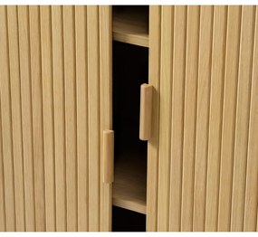 Шкаф в дъбов декор с плъзгащи се врати в естествен цвят 113x90 cm Cavo - Unique Furniture