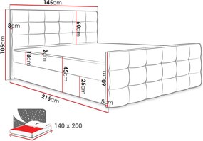 Тапицирано легло Milano II-Gray dark-140 x 200