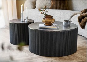 Тъмнокафява кръгла масичка за кафе с плот от имитация на мрамор ø 80 cm Rota – House Nordic