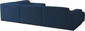 Тъмносин ъглов диван от букле ("U" форма) Roxy – Scandic