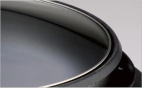 Електрически тиган за приготвяне на пица Rosberg R51010B, 1500W, 32 см, Терморегулатор, Незалепващо покритие, Сив