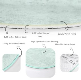 Кръгъл килим подходящ за пране и за прахосмукачки роботи в цвят мента ø 120 cm Comfort – Mila Home