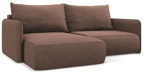 Розов разтегателен ъглов диван с място за съхранение (ляв ъгъл) Nanea – Makamii