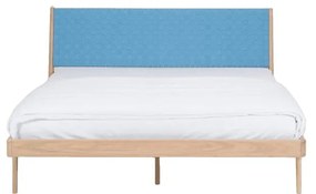 Масивно дъбово легло със синя табла , 160 x 200 cm Fawn - Gazzda