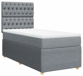 3291890 vidaXL Боксспринг легло с матрак, светлосиво, 80x200 см, плат