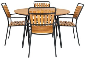 Кръгла трапезна маса от масивно тиково дърво ø 130 cm Cleveland – House Nordic