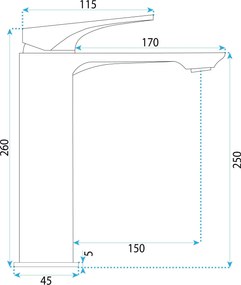 Смесител за мивка Rea Prime Brush Gold High
