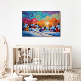 Картина на платно Коледна – Зимна магия на селцето