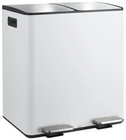 Стоманено кошче за боклук 2x20 l за рециклиране с педал в матово бял цвят Aliya – Spirella
