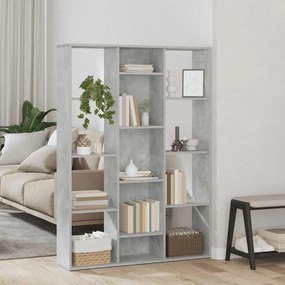 800445 vidaXL Разделител за стая, бетонно сив, 100x24x140 см, инженерно дърво