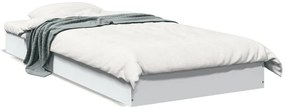 842077 vidaXL Рамка за легло, бяла, 75x190 см, инженерно дърво