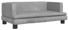 3196306 vidaXL Детски диван, светлосив, 80x45x30 см, кадифе