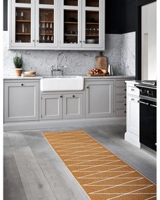 Килим за открито и закрито в цвят жълта охра 70x100 cm Max Ochre – Pappelina