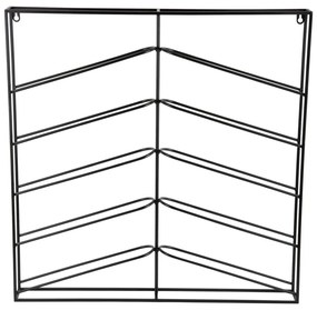 Черен стенен метален стелаж за вино брой бутилки 10 67x66x7,5 cm Cuadro – PT LIVING