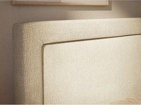 Кремаво боксспринг легло 200x200 cm с място за съхранение Fresco – Maison de Rêve