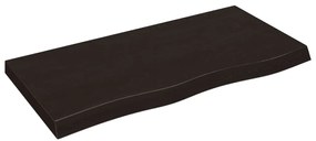 3156430 vidaXL Плот за маса тъмнокафяв 100x50x(2-6) см обработен масивен дъб