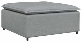 4104477 vidaXL Модулен диван с табуретка, светлосив, 100x100x48 см