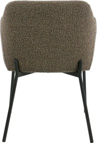 Кафяв тапициран трапезен стол с подлакътници Melilla – House Nordic