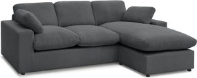 Тъмносив ъглов диван от рипсено кадифе Belair – Bobochic Paris