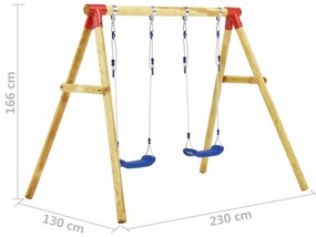 Комплект люлки, 230x130x166 см, борово дърво