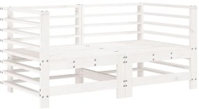 825633 vidaXL Градински ъглови дивани, 2 бр, бели, бор масив