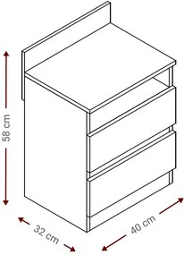 Нощно шкафче Juniper Plus-черен