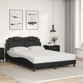 3208089 vidaXL Рамка за легло Viana без матрак, черна, 140x190 см изкуствена кожа