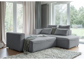 Сив ъглов разтегателен диван (променлив) Homely Tommy - Miuform