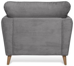 Тъмносиво кресло от рипсено кадифе Paris – Scandic