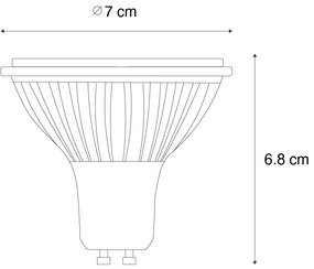 Комплект от 5 GU10 димируеми LED крушки 70mm 6.5W 600LM 4000K