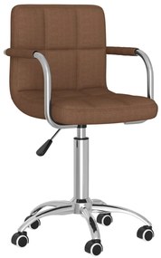 334670 vidaXL Въртящ се офис стол, кафяв, текстил