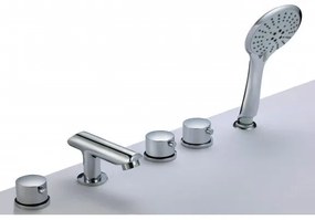 Стоящ смесител за вана ICL 6218667, месинг, хром, със слушалка и превключвател