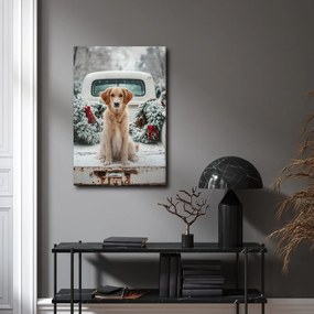 Картина на платно – Коледна атмосфера с куче