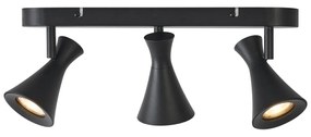 Модерен таванен прожектор черен 3-светлини регулируем - Triangle