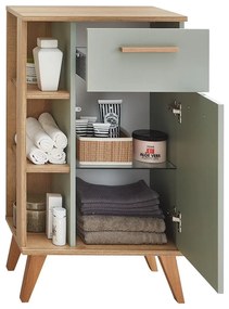 Зелен нисък шкаф за баня в дъб 51x90 cm Set 963 - Pelipal