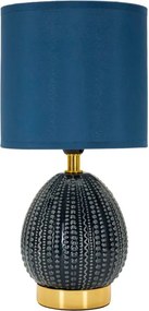 Синя керамична настолна лампа с текстилен абажур (височина 30,5 cm) Flavi – Mauro Ferretti