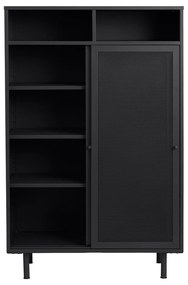 Черно метално шкафче с плъзгащи се врати 90x140x40 cm Veep – Unique Furniture