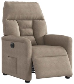 3303073 vidaXL Електрически реклайнер стол, таупе, микрофибърен текстил