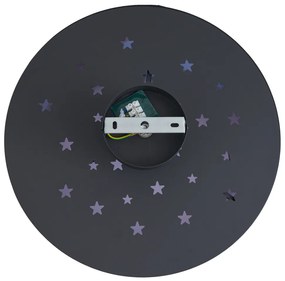 Детска таванна лампа черна с космически кораб и звезди - Harrie in Space