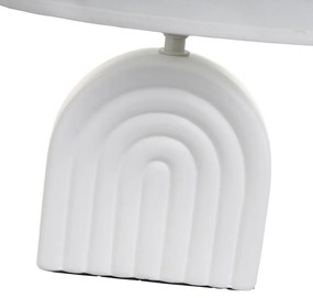 Бяла керамична настолна лампа с текстилен абажур (височина 31 cm) – Casa Selección