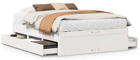3308802 vidaXL Рамка за легло без матрак с чекмеджета 150x200 см, бор масив